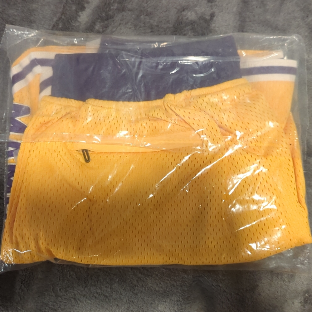 LA Kobe Bryant Crenshaw yellow basketball shorts